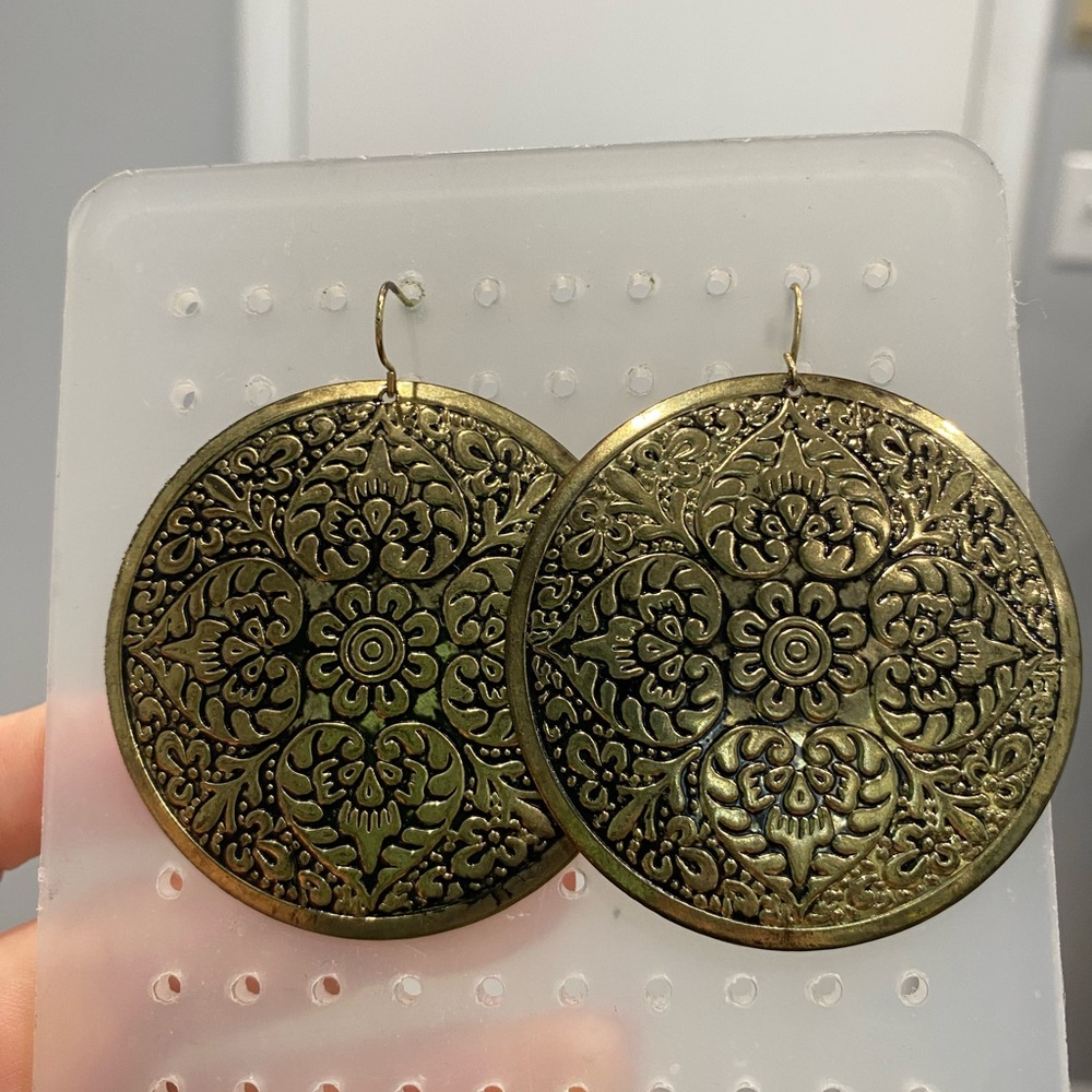 Intricate Gold Circular Earrings
